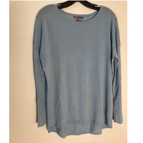 Vince Lightweight Semi- Sheer Wool Cashmere Sweater Robin's Egg Blue ~ Sz M - Picture 4 of 9